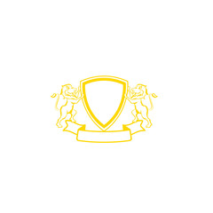 Royal Lion King / Crest Logo. Lion shield logo design template ,Lion head logo ,Element for the brand identity ,Vector illustration. Lion logo design inspiration - Vector