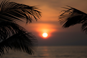 Naklejka na ściany i meble Beautiful sunset on Koh Chang island.