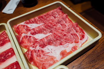 beef slice in restaurant