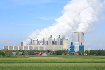 Fototapeta na wymiar Big coal-fired power station in Germany