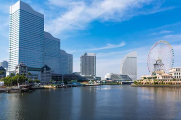 Foto op Plexiglas (神奈川県ｰ都市風景)青空の下のみなとみらい都市風景１ © moarave