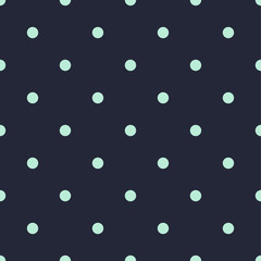 Blue polka dot seamless pattern retro background.