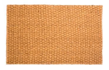 Blank Home Sweet Home Welcome Mat Isolated on a White Background Ready For Your Own Text.