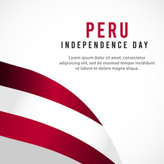 Peru independence day vector template. Design for banner, greeting cards or print.