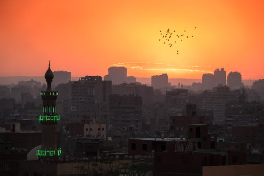 sunset scenery at Cairo Egypt