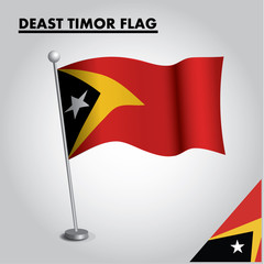 EAST TIMOR flag icon. National flag of EAST TIMOR on a pole
