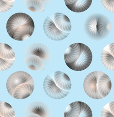 seamless abstract eyelashes bubbles in soft retro blue silver shades