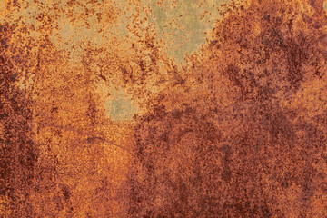 Grunge rusted metal texture. Rusty corrosion and oxidized background. Worn metallic iron panel.