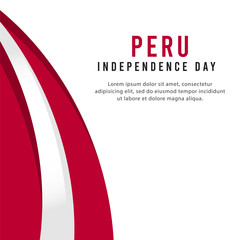 Peru independence day vector template. Design for banner, greeting cards or print.