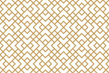 Abstract geometric pattern. A seamless vector background. White and gold ornament. Graphic modern pattern. Simple lattice graphic design