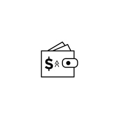 icon wallet modern money up trend