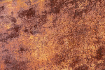 Grunge rusted metal texture. Rusty corrosion and oxidized background. Worn metallic iron panel.