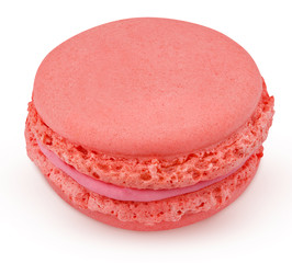 one macaroon cookie isolated on white background