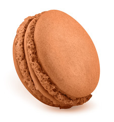 one macaroon cookie isolated on white background