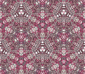 Kaleidoscope seamless pattern. Geometric abstraction on white background. Useful as design element for texture and artistic compositions.