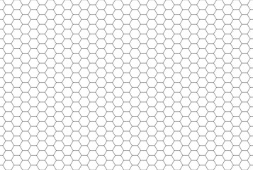 Black and white hexagon honeycomb seamless pattern