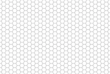 Fotobehang Black and white hexagon honeycomb seamless pattern © sanchesnet1