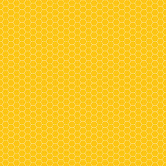Yellow monochrome hexagon honeycomb seamless pattern.