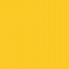 Yellow monochrome hexagon honeycomb seamless pattern.