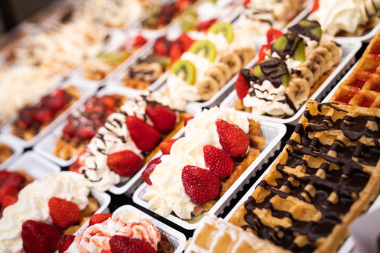 Brussels and Liege Waffles on display