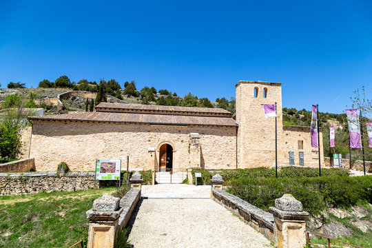 May 2019, Pedraza, Castilla Y Leon, Spain: Casa del Aguila Imperial outside of the small town. Pedraza is one of the best preserved medieval villages of Spain, not far from Segovia