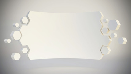 Abstract geometric billboard, 3d background template, 3d rendering