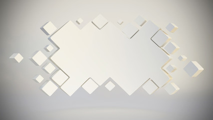 Obraz premium Abstract geometric billboard, 3d background template, 3d rendering