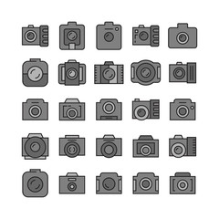 camera and action camera icons, black color theme