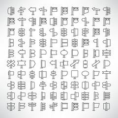 signage, signpost, road sign and billboard icons