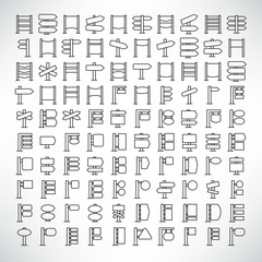 signage, signpost, road sign and billboard icons