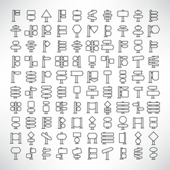 signage, signpost, road sign and billboard icons