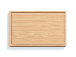 Wooden sign board isolated on white background 3d rendering