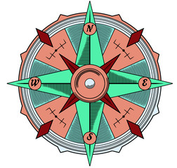 Compass manually Illustrated artwork handmade drawing