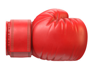 Red boxing glove isolated on white background 3d rendering