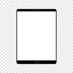 Vertical black pad concept with empty screen for presentation, print and web. Vector quality illustration.