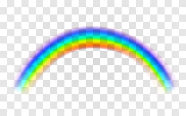 Realistic rainbow. Abstract Colorful Rainbow Template on transparent background.