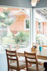 dinner table in daylight