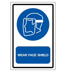 Wear Face Shield Symbol Sign, Vector Illustration, Isolate On White Background Label .EPS10