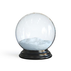 Empty snow globe 3d rendering