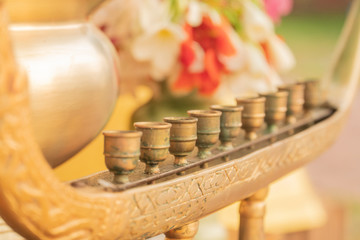 Obraz na płótnie Canvas brass candle holder thai