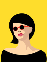 Girl on a yellow background