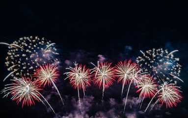  Beautiful Fireworks on the sky for background 