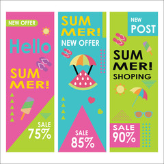 banner hello summer sale shop