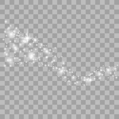 Naklejka premium White sparks and golden stars