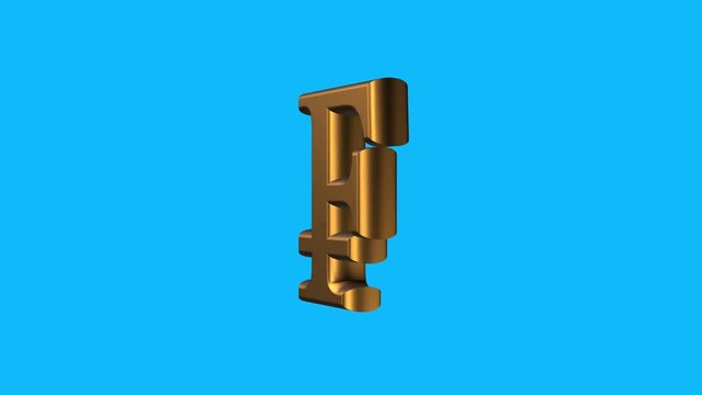 golden FRENCH FRANC currency sign spinning animation seamless loop on blue background new quality unique financial business animated dynamic motion 4k video stock footage