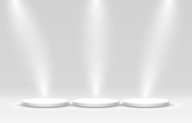 White winners podium for business concepts, Podium set object