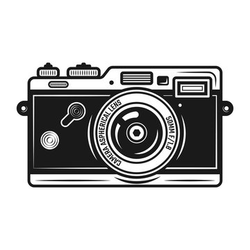 Retro photo camera vector vintage object isolated
