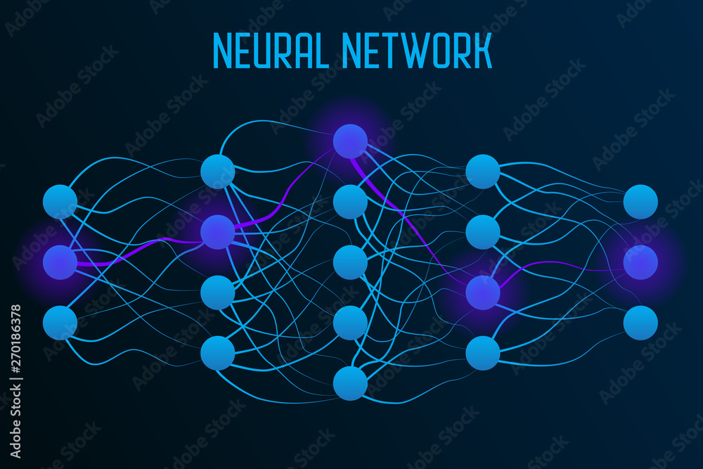 Aufkleber Neural network model with real synapses between neurons