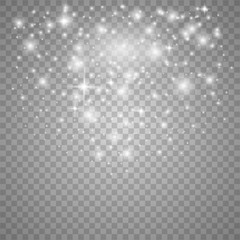 White sparks and golden stars