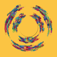 Abstract yellow background modern technology circles design template